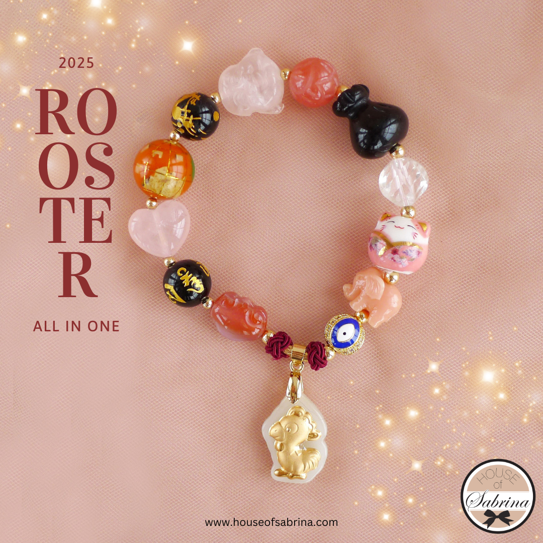 2025 ROOSTER All In One Zodiac Gemstone Lucky Charm Bracelet