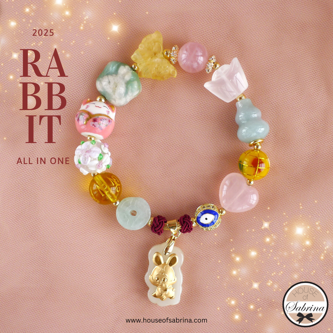 2025 RABBIT All In One Zodiac Gemstone Lucky Charm Bracelet 2025 RABBIT All In One Zodiac Gemstone Lucky Charm Bracelet