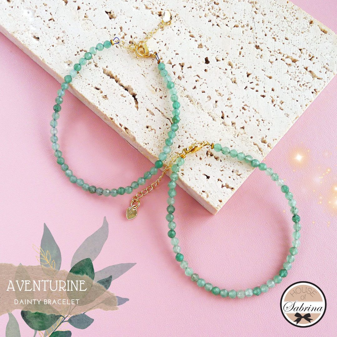 DAINTY 3MM AVENTURINE GEMSTONE BRACELETS