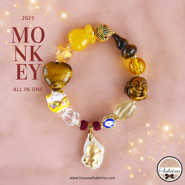 2025 MONKEY All In One Zodiac Gemstone Lucky Charm Bracelet