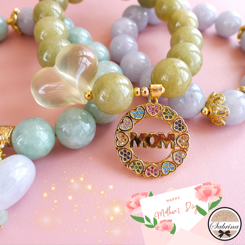 BURMESE JADEITE JADE CHUNKY HEART GEMSTONE LUCKY CHARM BRACELET