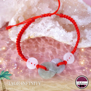 ‘8’ or INFINITY JADE RED CORD BRACELET