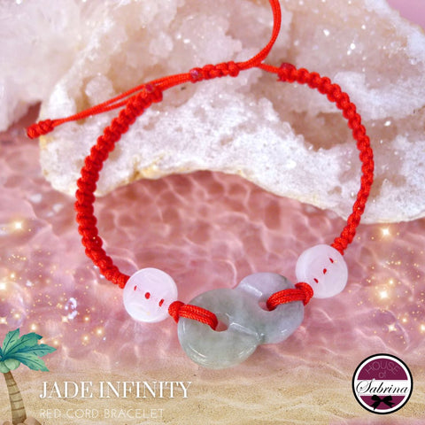 ‘8’ or INFINITY JADE RED CORD BRACELET