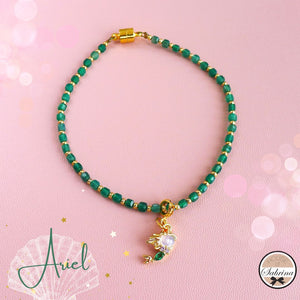Emerald 'Princess Ariel' Gemstone Lucky Charm Bracelet