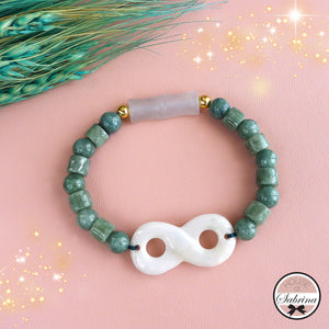 Infinity 8 and Bamboo Jade Bracelet
