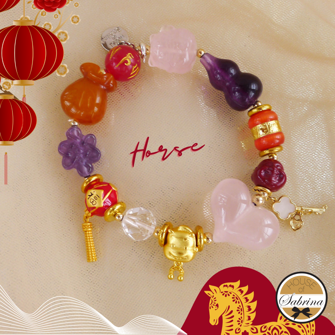2024 HORSE ALL IN ONE GEMSTONE LUCKY CHARM BRACELET
