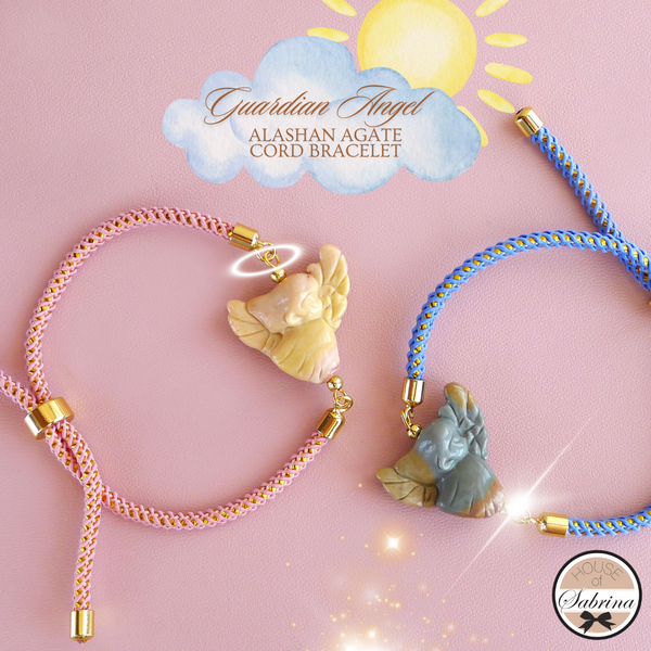 Guardian Angel Alashan Agate Cord Bracelet