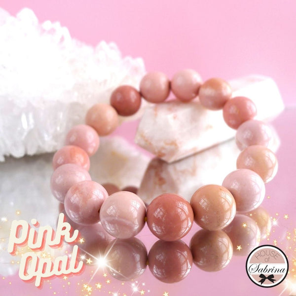 PINK OPAL GEMSTONE CHARM BRACELET