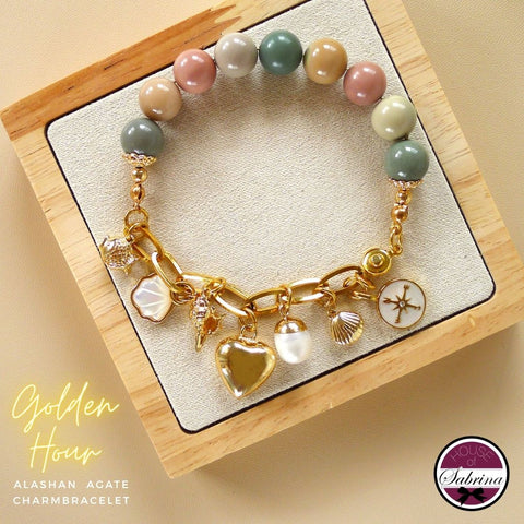 Golden Hour Alashan Agate Charmbracelet