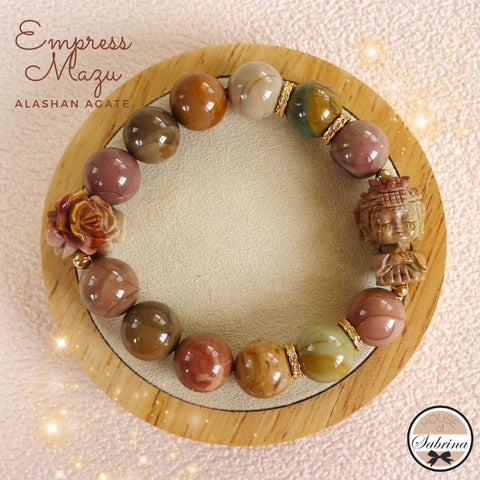 EMPRESS MAZU ALASHAN AGATE GEMSTONE LUCKY CHARM BRACELET