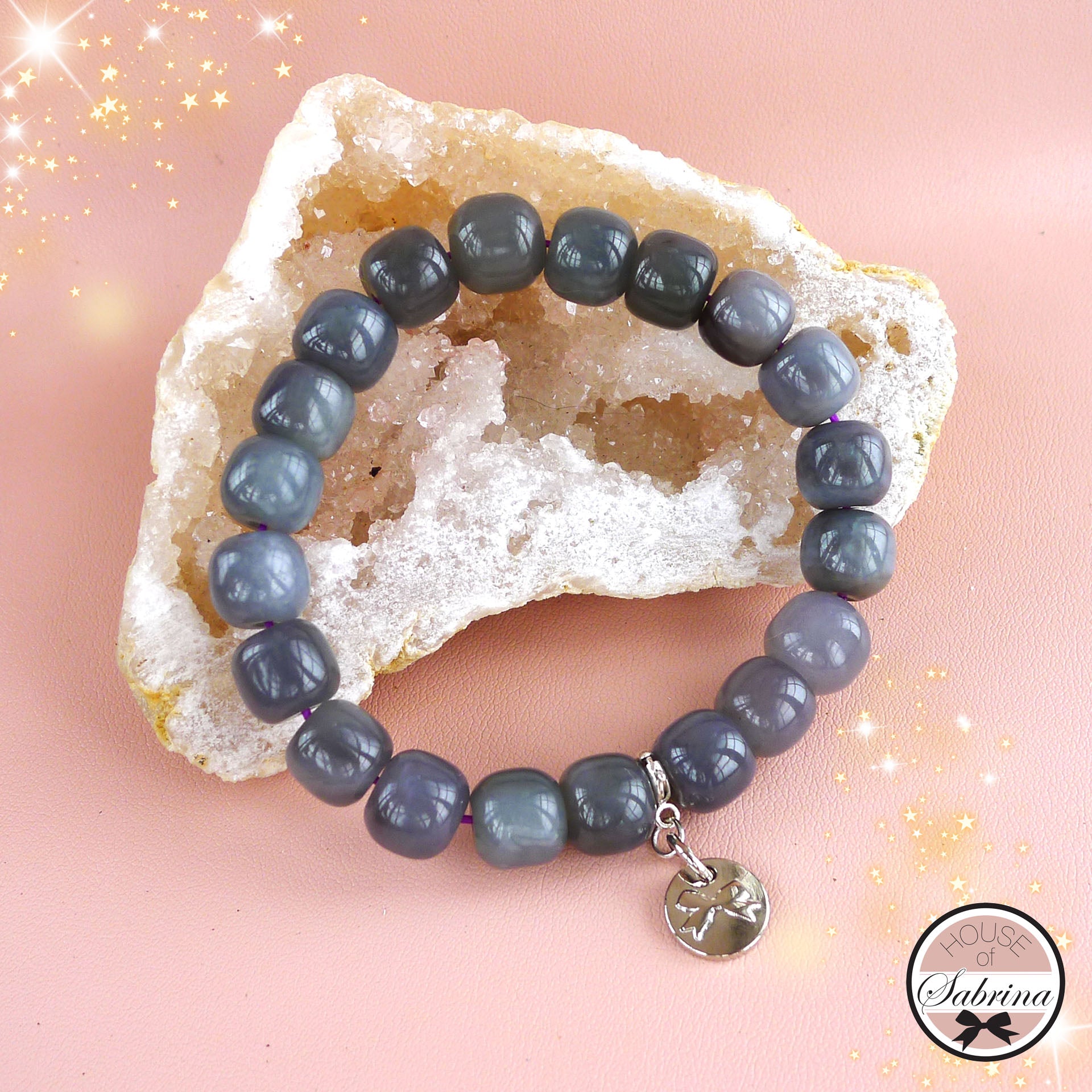 HIGH GRADE GREY HETIAN JADE GEMSTONE BRACELET