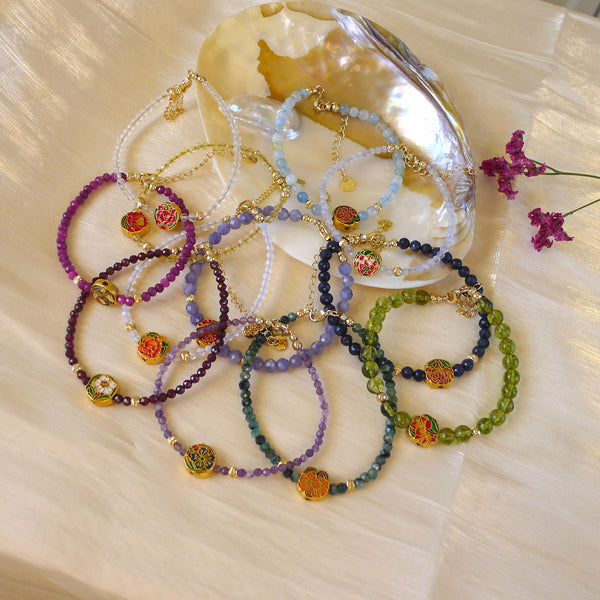 Birthflower Gemstone Bracelets