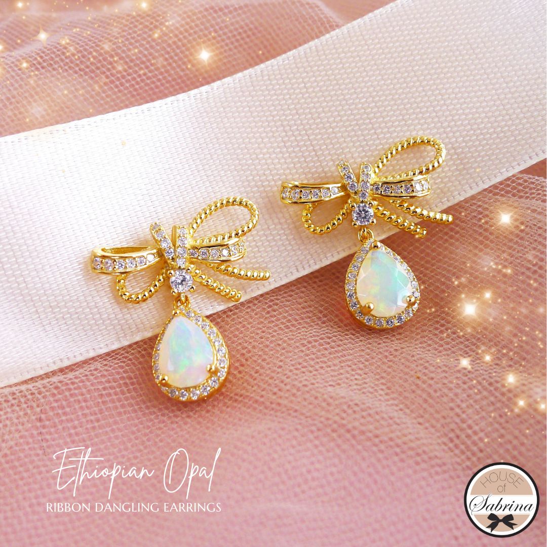 GEM GRADE ETHIOPIAN OPAL RIBBON EARRINGS