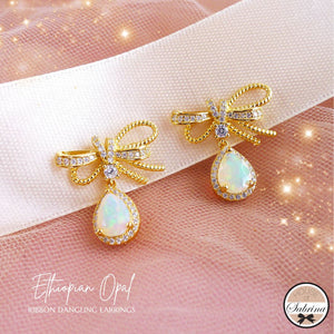 GEM GRADE ETHIOPIAN OPAL RIBBON EARRINGS