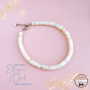 HIGH GRADE ETHIOPIAN OPAL ABACUS GEMSTONE BRACELET