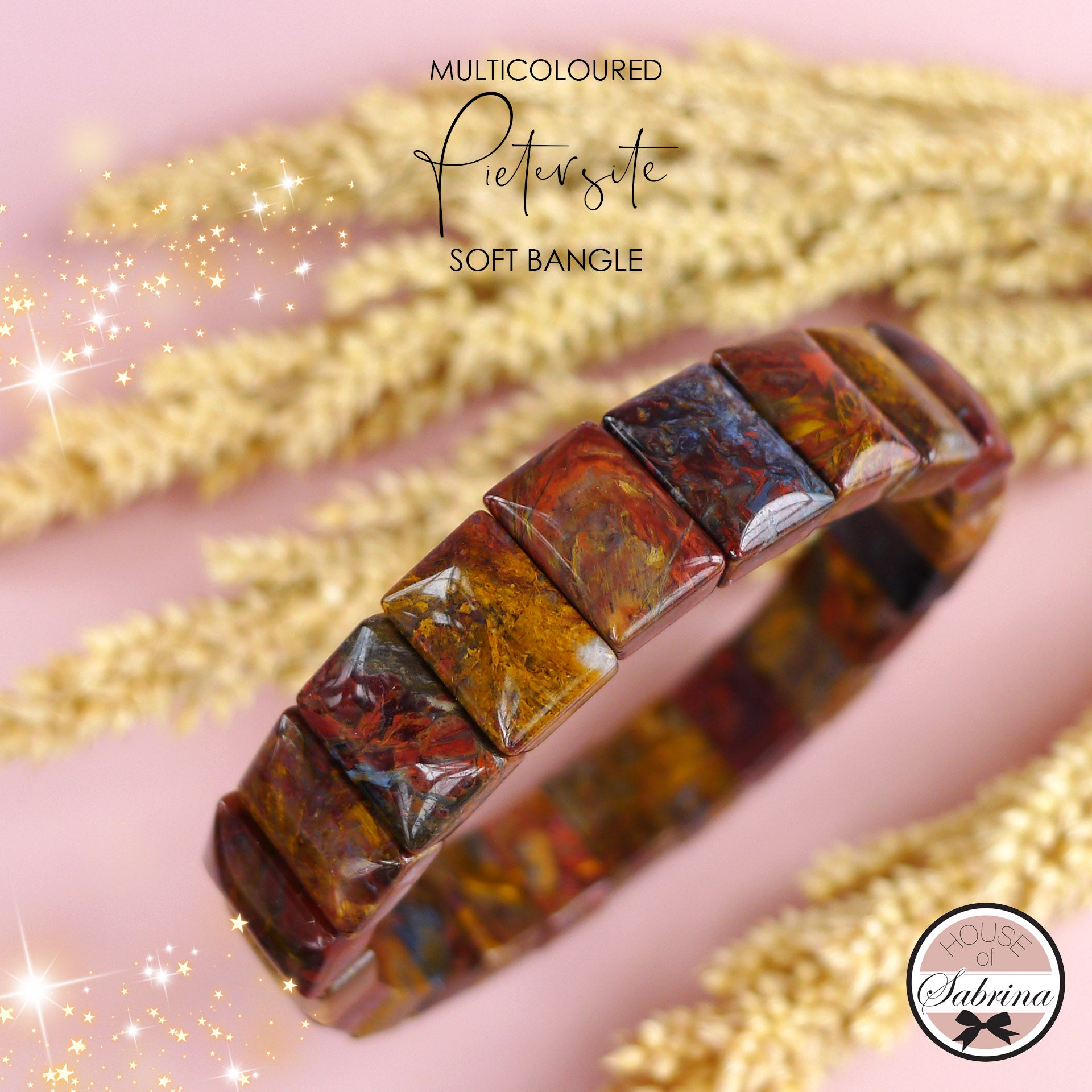 MULTICOLOURED PIETERSITE SOFT BANGLE