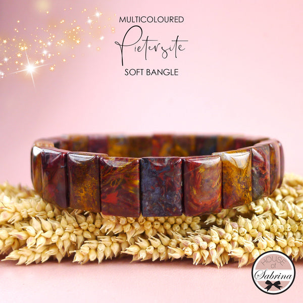 MULTICOLOURED PIETERSITE SOFT BANGLE