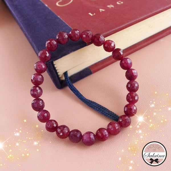 HIGH GRADE RUBY FACETED GEMSTONE BRACELET