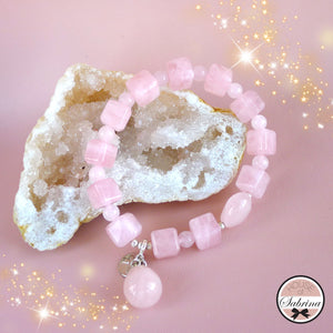 ROSE QUARTZ CUBE BRACELET