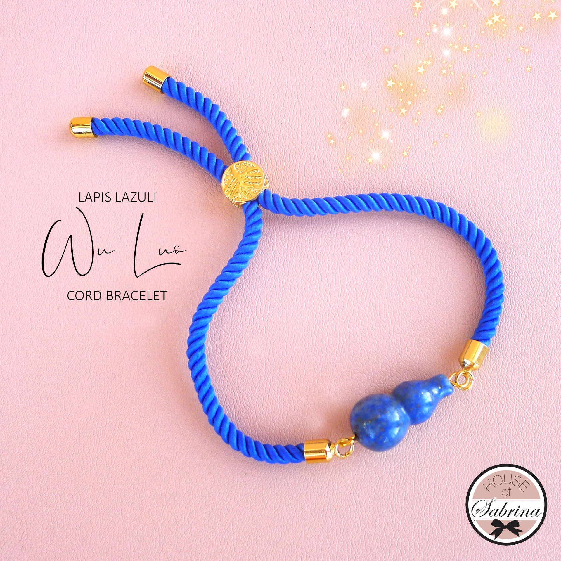 LAPIS LAZULI WU LUO STATEMENT CORD BRACELET