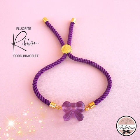 RIBBON FLUORITE STATEMENT CORD BRACELET