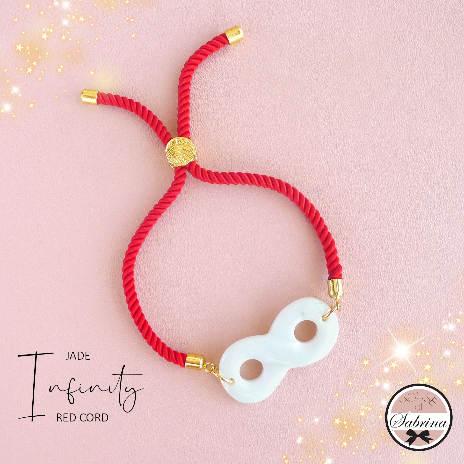 JADE INFINITY RED CORD BRACELET