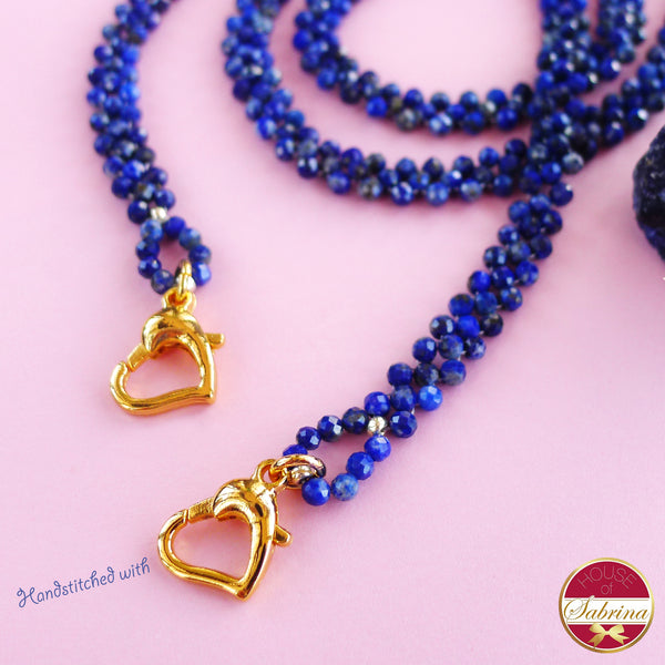 LAPIS LAZULI MULTIWAY NECKLACE, BRACELET, MASK LANYARD, EYEGLASSES HOLDER