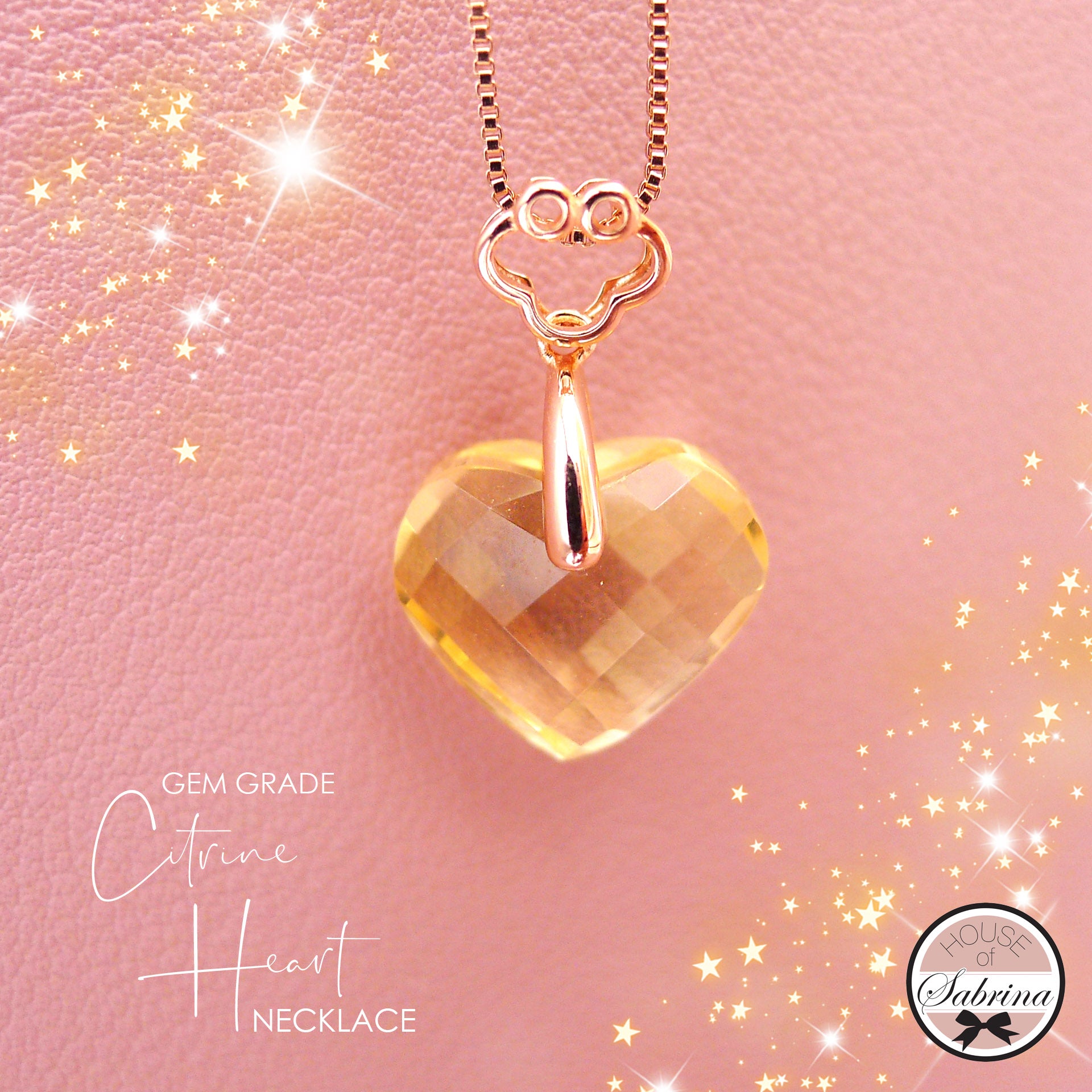 GEM GRADE CITRINE HEART NECKLACE