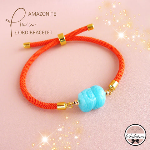 AMAZONITE PIXIU CORD BRACELET