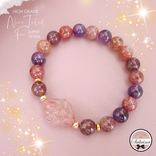 HIGH GRADE NINE TAILED FOX SUPER SEVEN GEMSTONE BRACELET