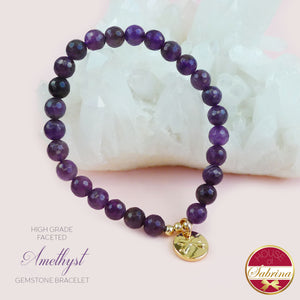 HIGH GRADE FACETED AMETHYST GEMSTONE BRACELET