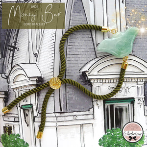 JADE MONEY BAR INGOT STATEMENT CORD BRACELET