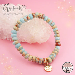 AGALMATOLITE ABACUS GEMSTONE BRACELET