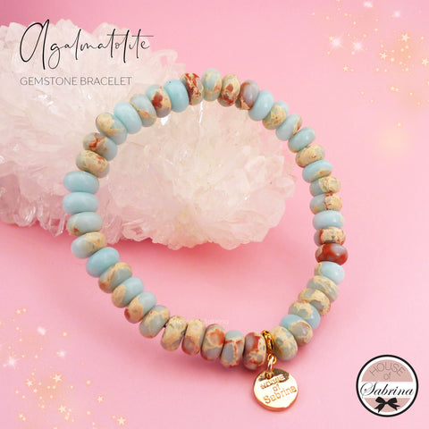 AGALMATOLITE ABACUS GEMSTONE BRACELET