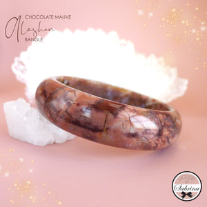 CHOCOLATE MAUVE ALASHAN AGATE GEMSTONE BRACELET SET