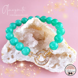 AMAZONITE COIN EMBLEM BRACELET
