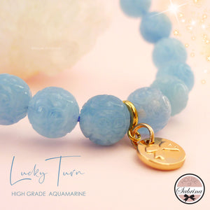LUCKY TURN WHEEL HIGH GRADE AQUAMARINE BRACELET
