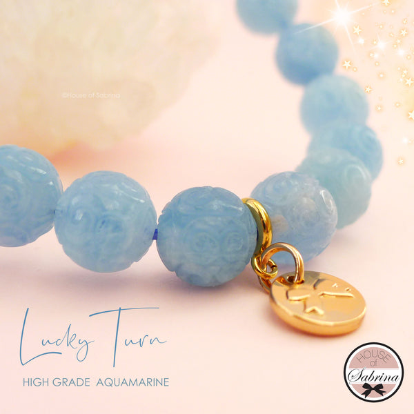 LUCKY TURN WHEEL HIGH GRADE AQUAMARINE BRACELET