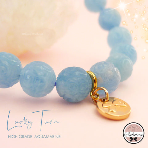 LUCKY TURN WHEEL HIGH GRADE AQUAMARINE BRACELET