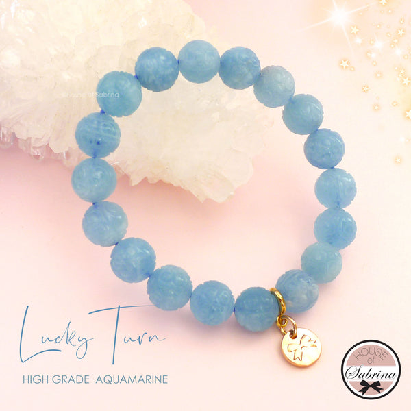 LUCKY TURN WHEEL HIGH GRADE AQUAMARINE BRACELET