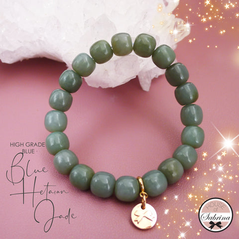 High Grade Blue Jade Gemstone Lucky Charm Bracelet