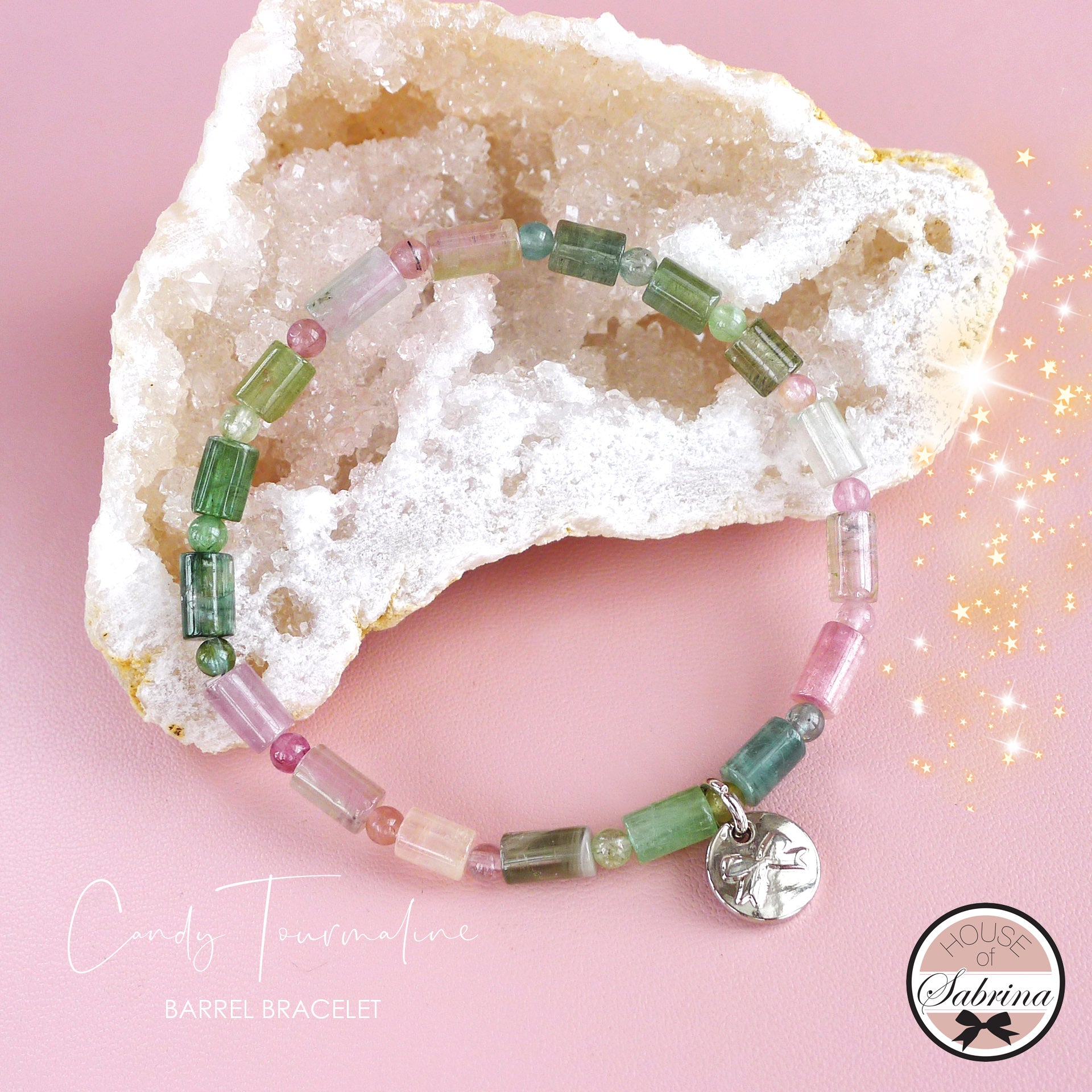 CANDY TOURMALINE BARREL GEMSTONE BRACELET