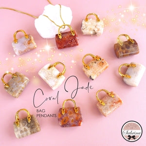 CORAL JADE BAG PENDANTS