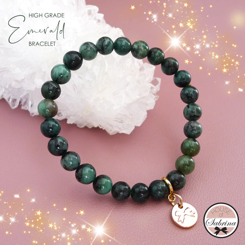 EMERALD GEMSTONE LUCKY CHARM BRACELET