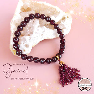 HIGH GRADE GARNET LUCKY TASSEL GEMSTONE BRACELET