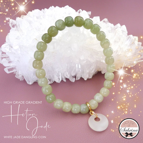 HIGH GRADE GRADIENT HETIAN JADE WITH JADE CHARMS