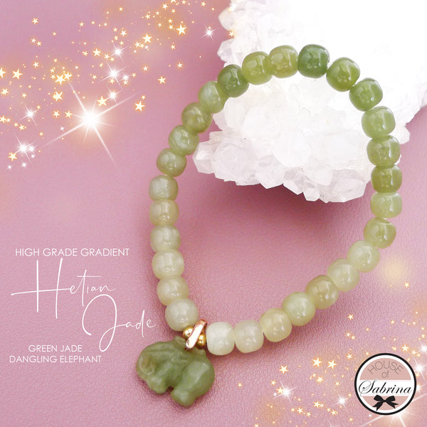HIGH GRADE GRADIENT HETIAN JADE WITH JADE CHARMS