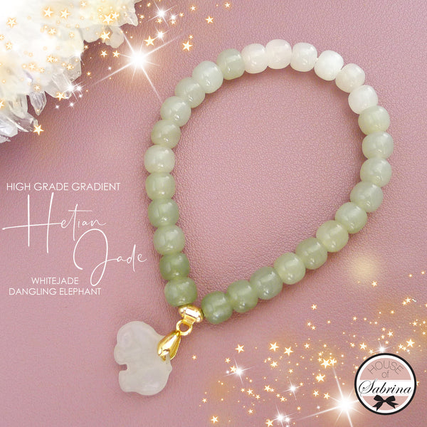 HIGH GRADE GRADIENT HETIAN JADE WITH JADE CHARMS