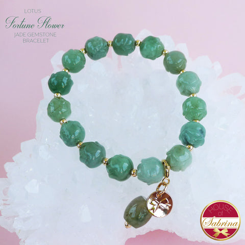 LOTUS JADE FLOWER JADE GEMSTONE BRACELET