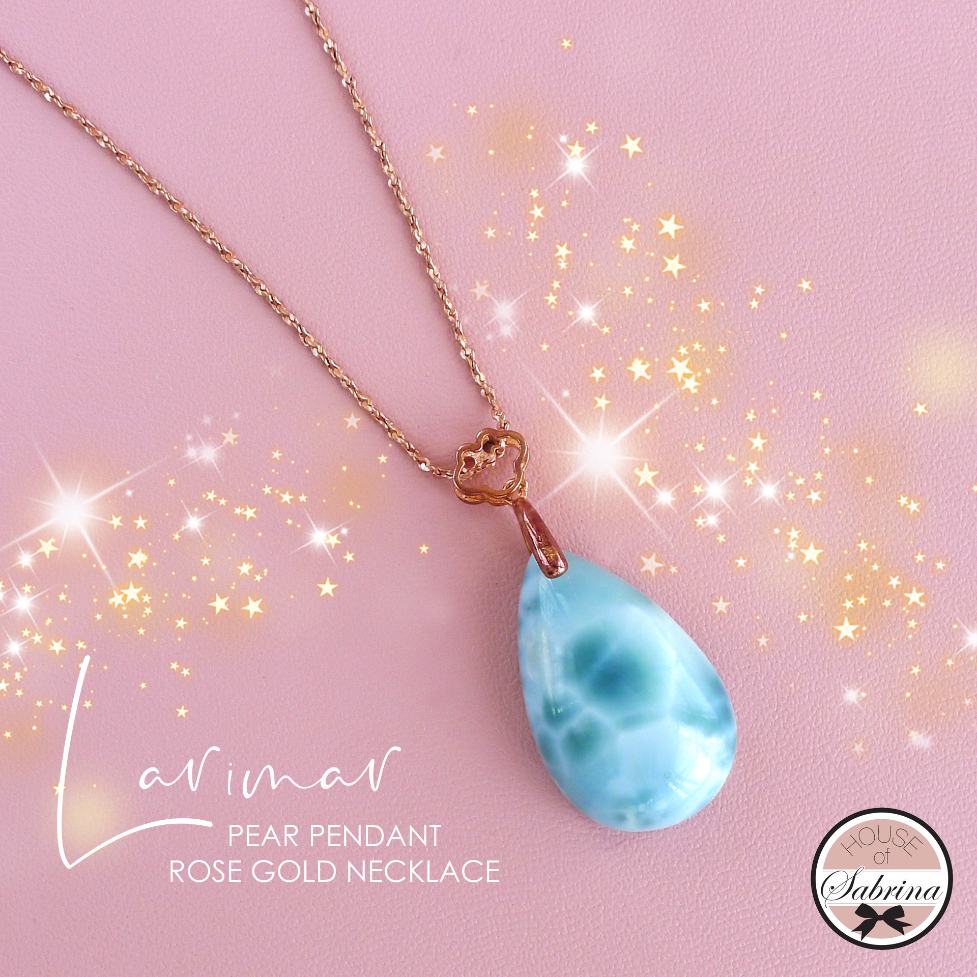 HIGH GRADE LARIMAR PEAR NECKLACE